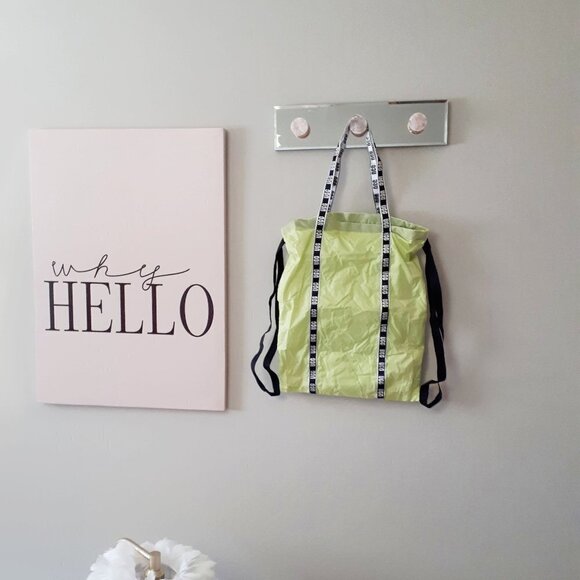 NWT UGG lime green, black & silver logo parachute convertible backpack tote bag - Picture 9 of 12